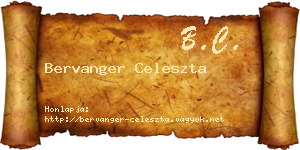 Bervanger Celeszta névjegykártya